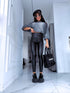 "WARMFIT" imitation leather leggings - BLACK VS19039